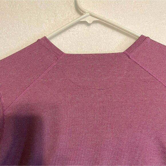 REI Performance Tee Long Sleeve Crew Neck Stretchy Women's XL Pink Gray Stripes - Picture 7 of 12